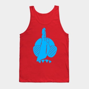 Blue hand signal for shark, scuba diver design Tank Top